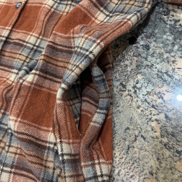 ADORA Rust and Cream Plaid Casual Shirt - Picture 4 of 7